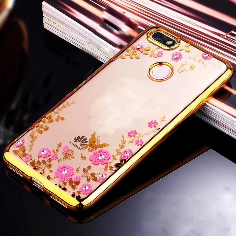 Чехол для Huawei Honor 7A Pro с роскошным цветком 3D блестящим бриллиантом силиконовый