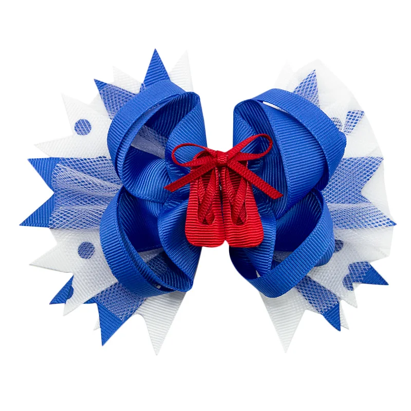 5 дюймов чистый и свежий прекрасный моделирование обуви бант слоистых лент DIY