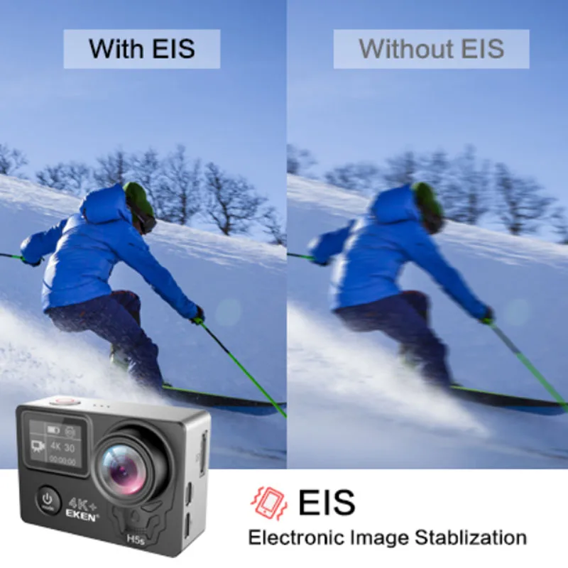 Экшн камера EKEN H5S Plus с дистанционным управлением Ultra HD 4K Ambarella A12 wi fi 170