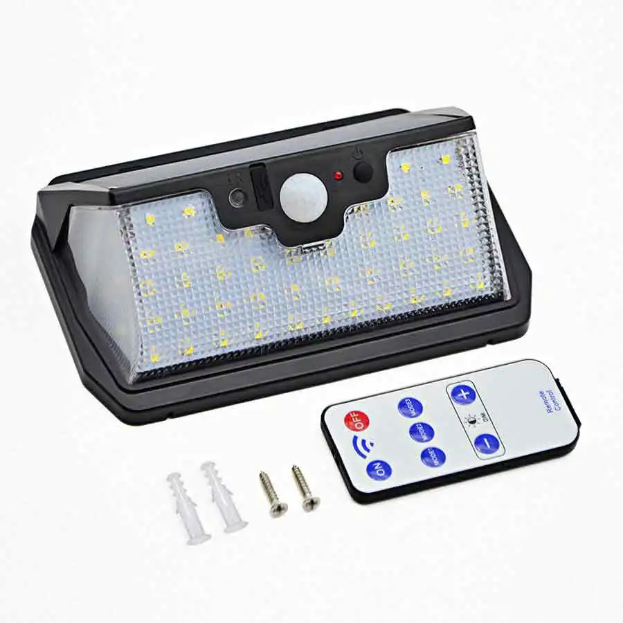 White 800LM 55LED солнечный светильник наружный охранный светильник ing солнечная настенная лампа для сада во дворе usb зарядка с дистанционным управлением 3 режима - Испускаемый цвет: White