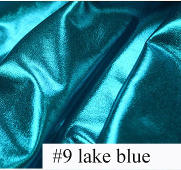9 lake blue Блестящая искусственная кожа Материал рождественские украшения Одежда для танцев на сцене спандекс ткань Золотой Серебряный - Цвет: 9 lake blue