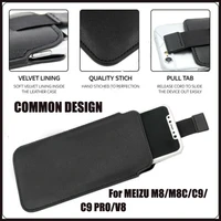 casteel pu leather case for meizu m8 m8c c9 c9 pro v8 pull tab sleeve pouch bag case cover