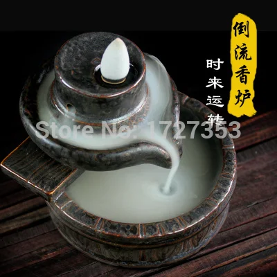 Креативная курильница с обратным потоком керамическая фиолетовая глина