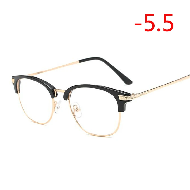 Myopia 550 1,0-1,5 от 2,0 до 6,0 заклепки готовая близорукость очки Мужчины Женщины Короткие-очки для коррекции зрения серебряная и Золотая оправа близорукие очки - Цвет оправы: Myopia 550