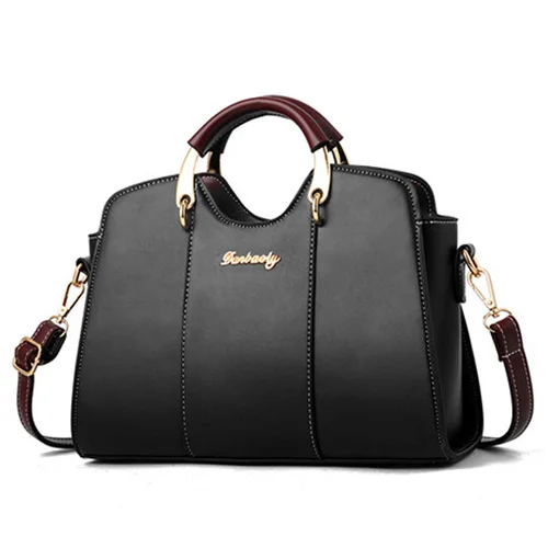 Luxury Handbags Women Bags Designer Shoulder Bag Crossbody Fashion Female Bags Ladies Handbag Leather Waterproof Messenger Bag - Color: Black