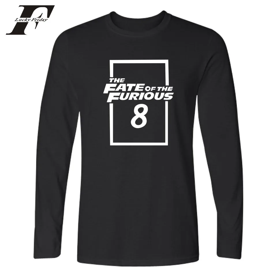LUCKYFRIDAYF FATE of THE Furious 8 модные спортивные футболки с принтом для женщин и мужчин повседневная футболка футболки с длинными рукавами Топ
