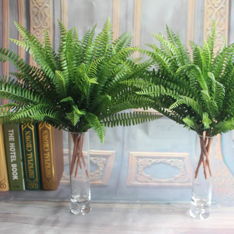 

1Pc 7 Fork Simulation Fern Grass Green Plant Artificial Fern Persian Leaves Grass Flower House Decoration Fake Persian Flower