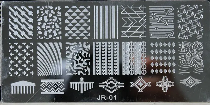 JR01-30 30 шт./компл. Jr штампованные пластины для ногтей из нержавеющей стали