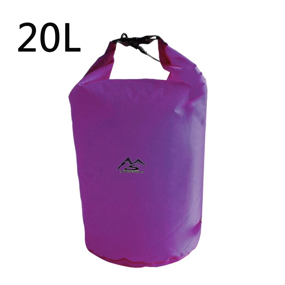 Purple-20L 5L/10L/20L/40L/70 открытый сухой водонепроницаемый мешок сухой мешок водонепроницаемый плавающий сухой шестерни сумки для гребли рыбалки рафтинг плавание - Цвет: Purple-20L