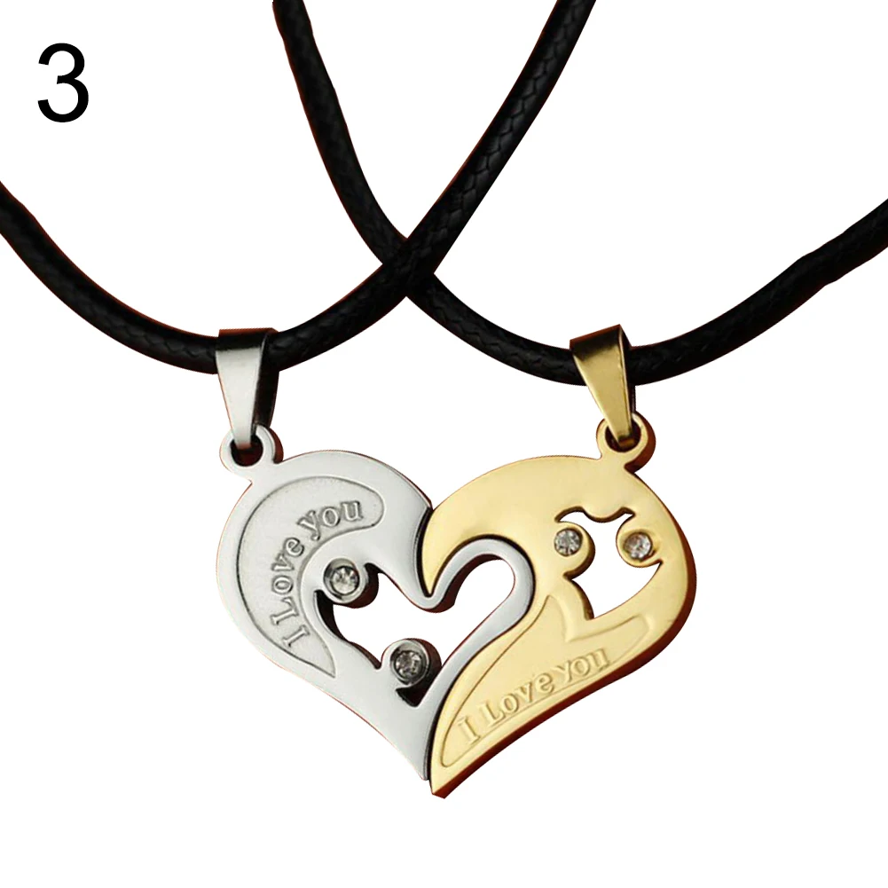2 шт./компл. романтичное ожерелье с подвеской в виде сердца надписью I Love You
