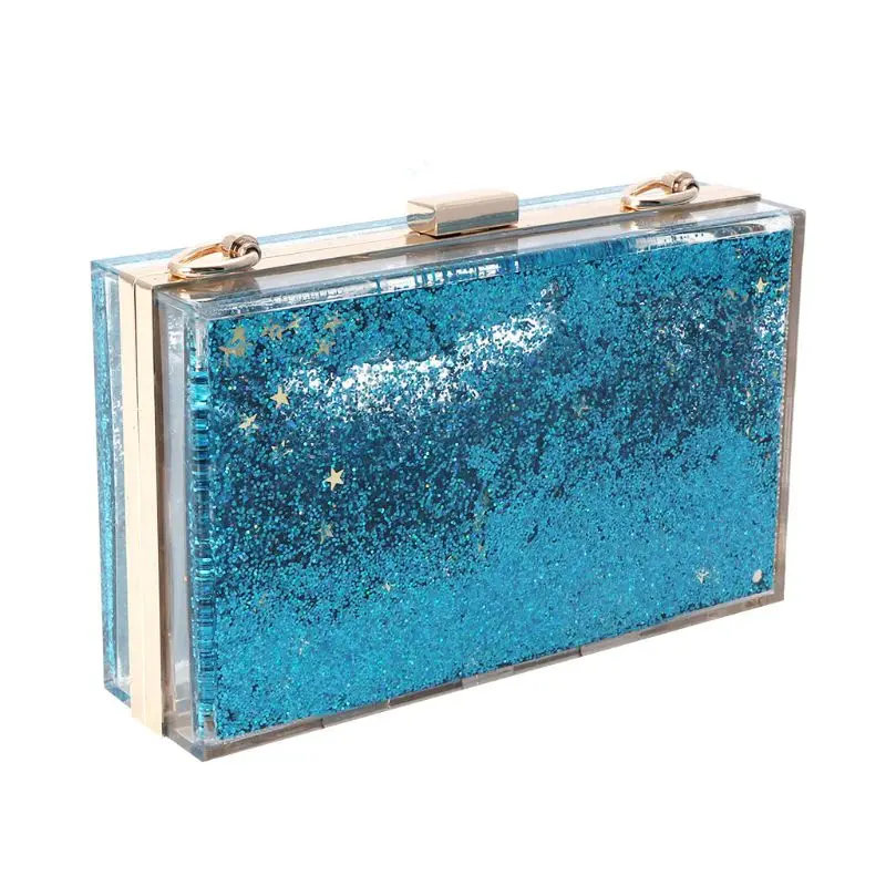 Для женщин модные прозрачные блёстки клатч кошелек вечерняя сумочка, сумка для выпускного вечера невесты
