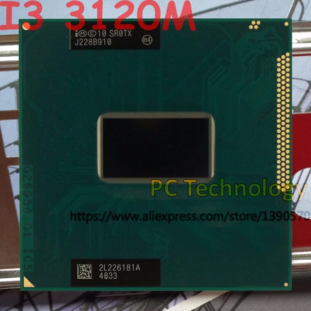 Original Intel Core I3 3120M SR0TX CPU notebook Processor I3-3120M 3M Cache 2.50GHz Laptop PGA988 supports HM75 HM77 chipset