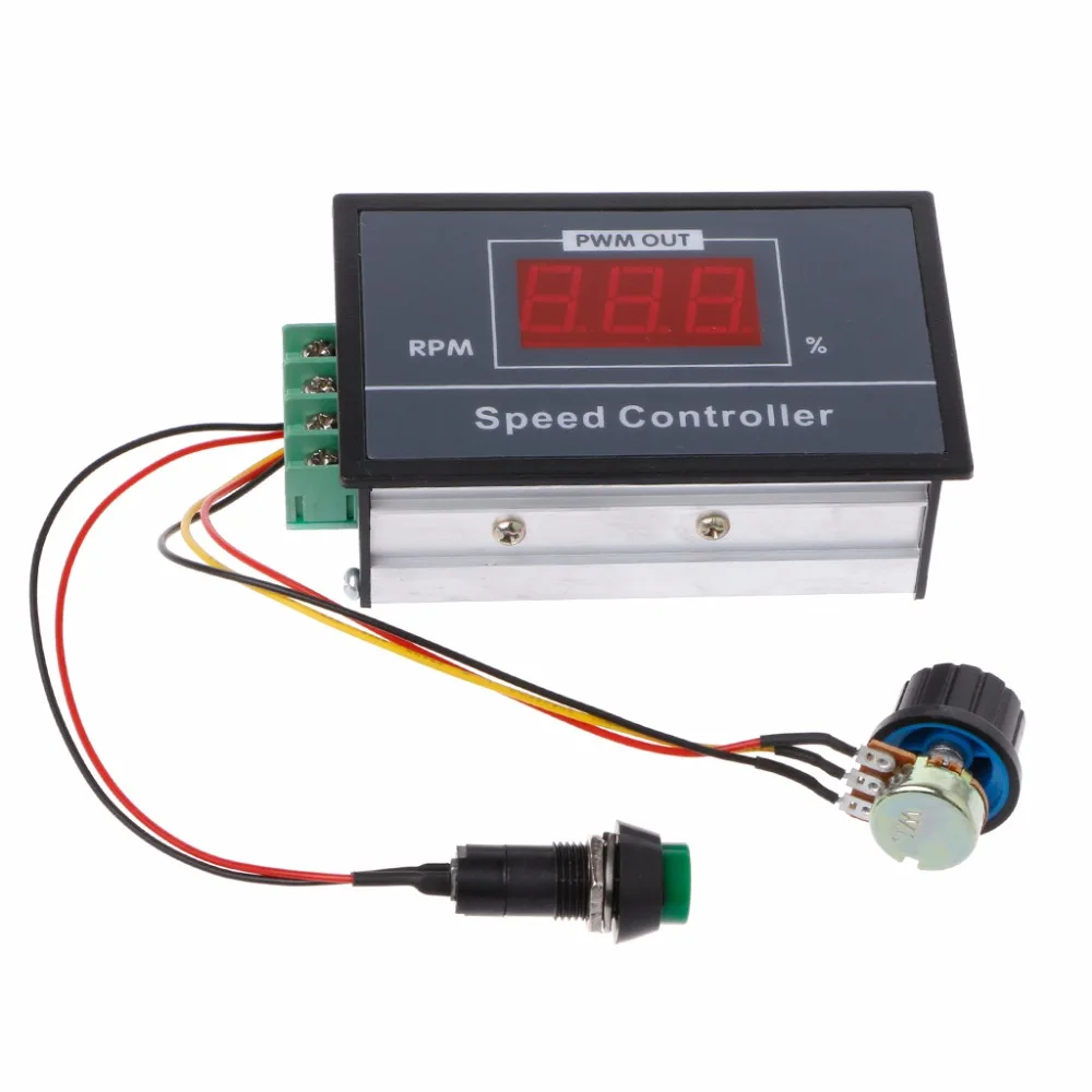 PWM DC 6-60V регулятор скорости двигателя 0-100 цифровой дисплей плавная регулировка скорости