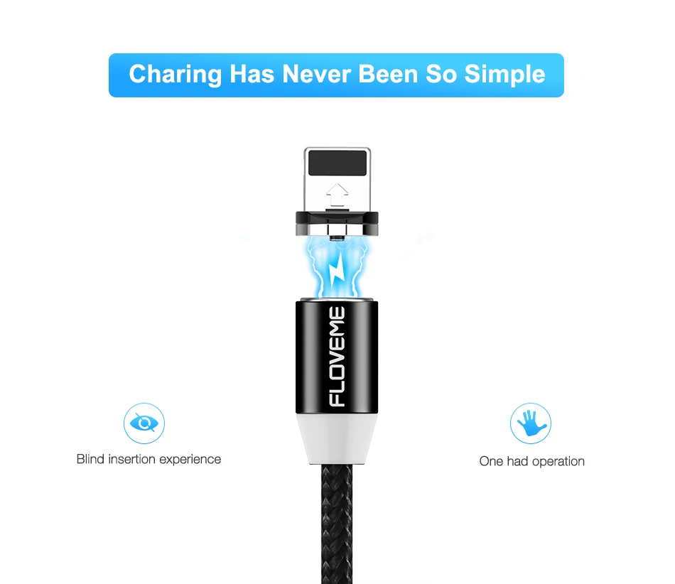 FLOVEME 360 градусов 3 в 1 Магнитный кабель для iPhone X 8 освещение Micro usb type-C светодиодный нейлоновый плетеный провод Магнитный кабель для зарядного устройства C