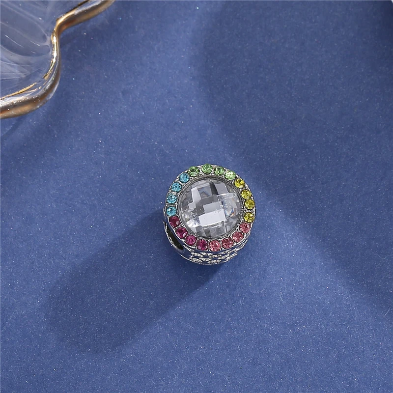 Европейский с серебряным покрытием Сияющие сердечки бусины Шарм Прозрачный