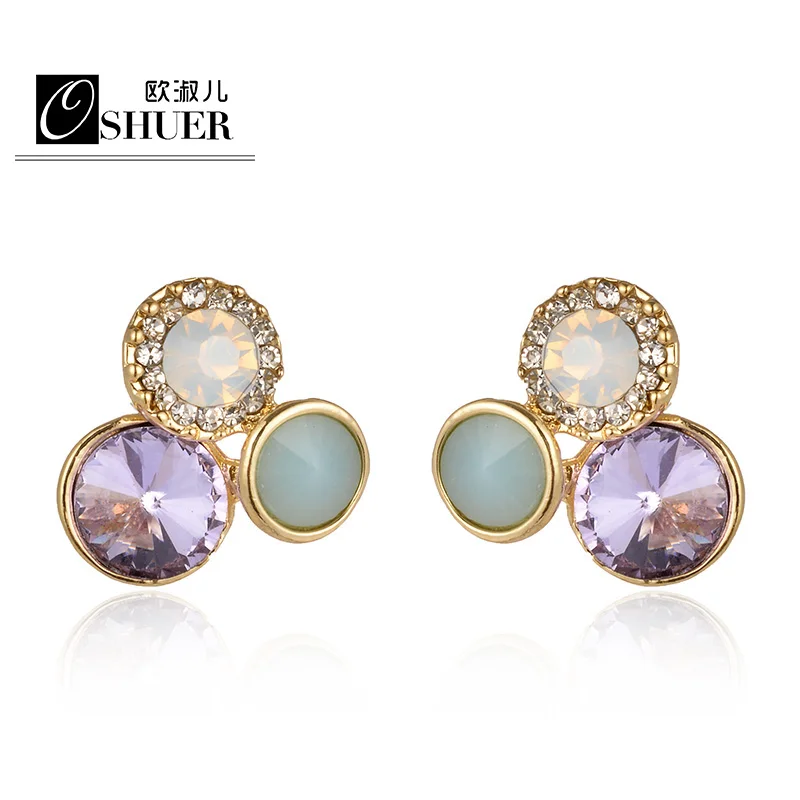 OSHUER Mix Оптовая Продажа Новые модные серьги в Корейском стиле с крыльями Стразы