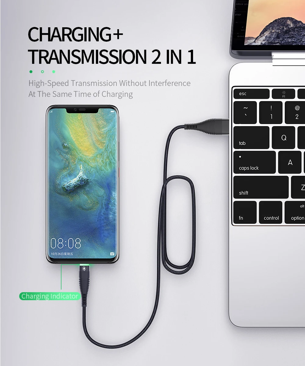 Jellico 3A светодиодный кабель usb type C для samsung Xiaomi QC3.0 провод для быстрой зарядки USB-C зарядное устройство для мобильного телефона usb type-c кабель
