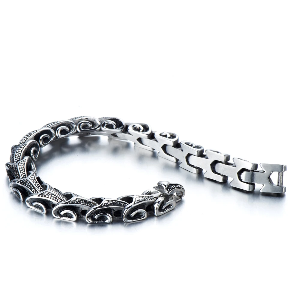 Mens Stainless Steel Biker Capricorn Link Bracelet Gothic 8.6 Inches | Украшения и аксессуары