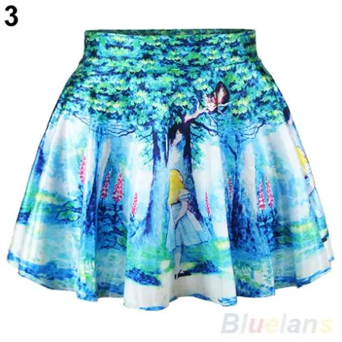 Bluelans Для женщин Винтаж Высокая талия плиссированные цветочные короткие