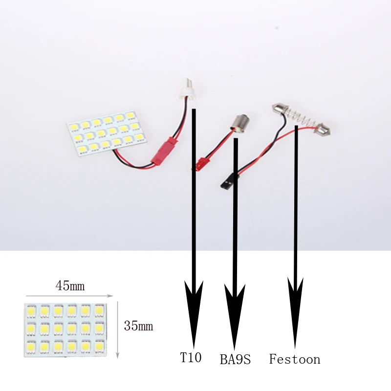 10 шт. белый зеленый синий 18 Smd Led панель авто интерьер чтения карта лампа Лампа