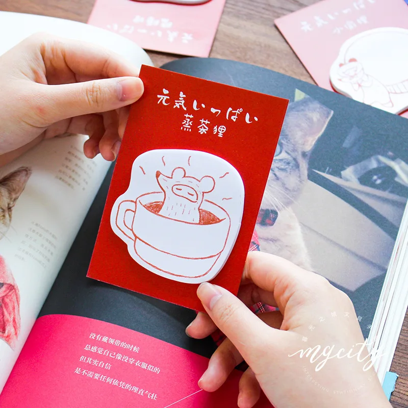 Kawii Cat Kitty блокнот стикер милый простой креативный Anmal Note Pad Моделирование Школьные