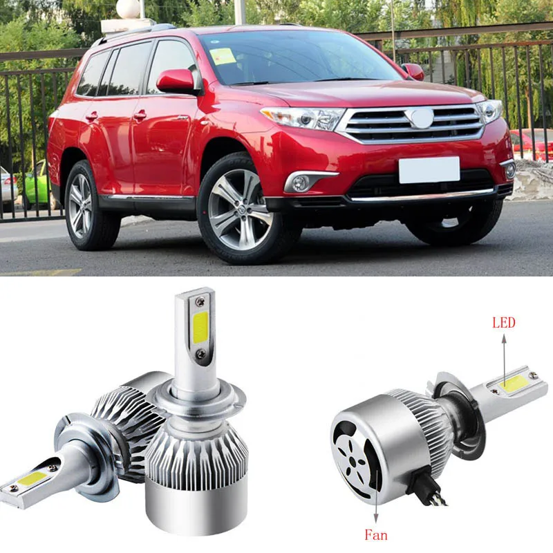 2 шт. 9005/HB3 6500K Однолучевые светодиодные фары противотуманные лампы для Toyota Highlander