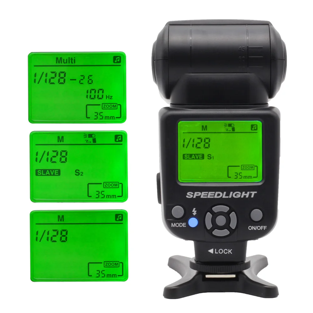 INSEESI универсальная вспышка Speedlite ЖК экран 2 9 s переработка времени руководство S1 S2