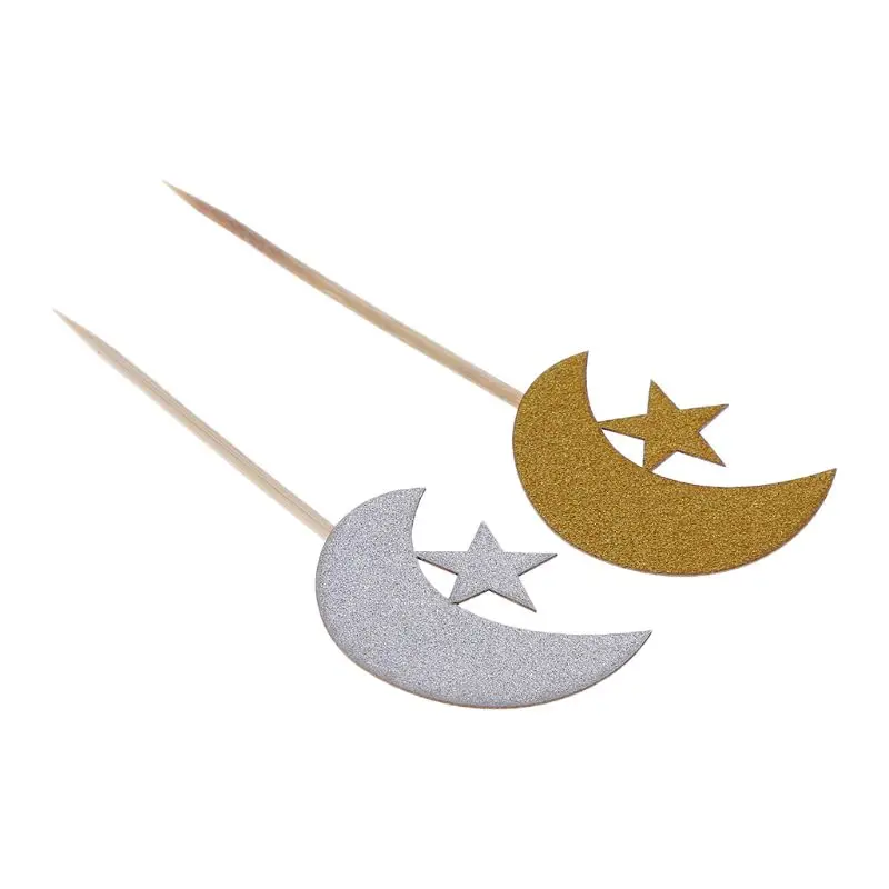 7 шт. мусульманский ислам Луна Звезда торт Топпер Свадьба детский душ День
