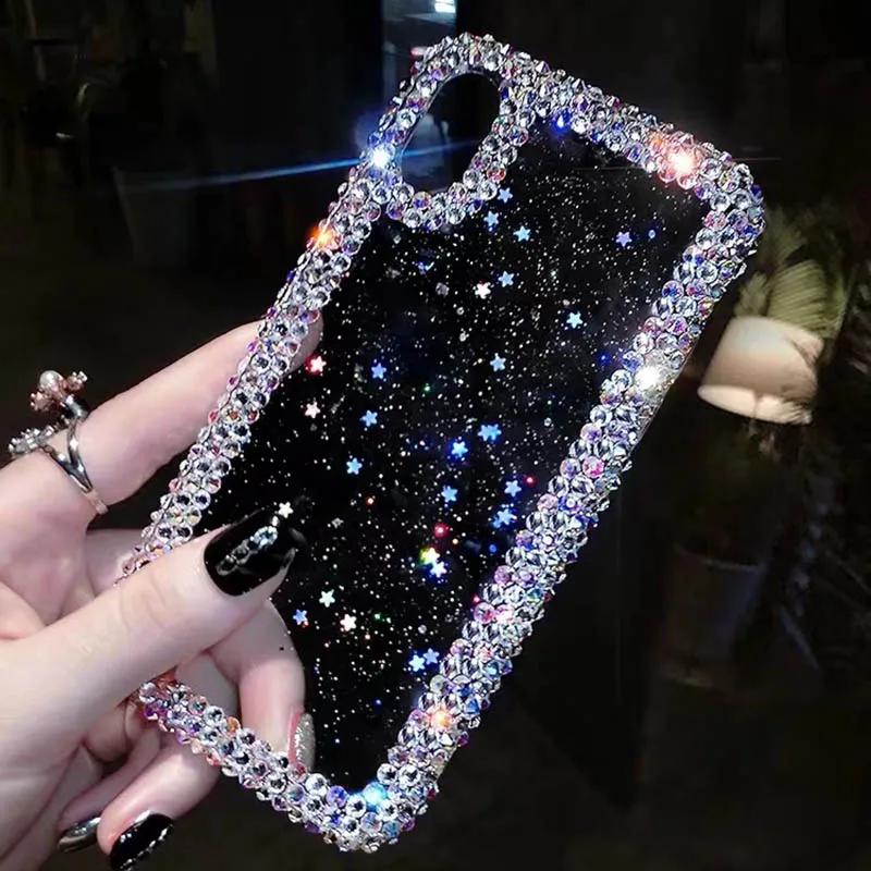 Силиконовый блестящий чехол с кристаллами для Samsung Galaxy S10 Plus S10E со стразами M10 M20 M30