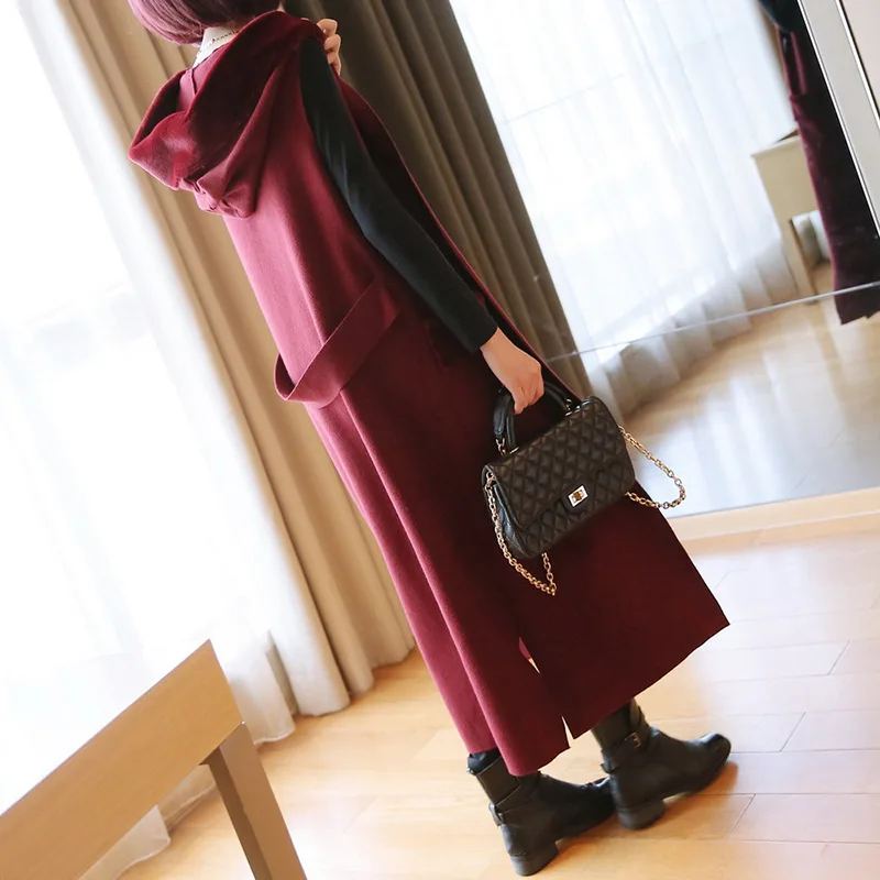 

Temperament sleeveless sweater coat female 2018 autumn new large size women's loose long knitted vest women