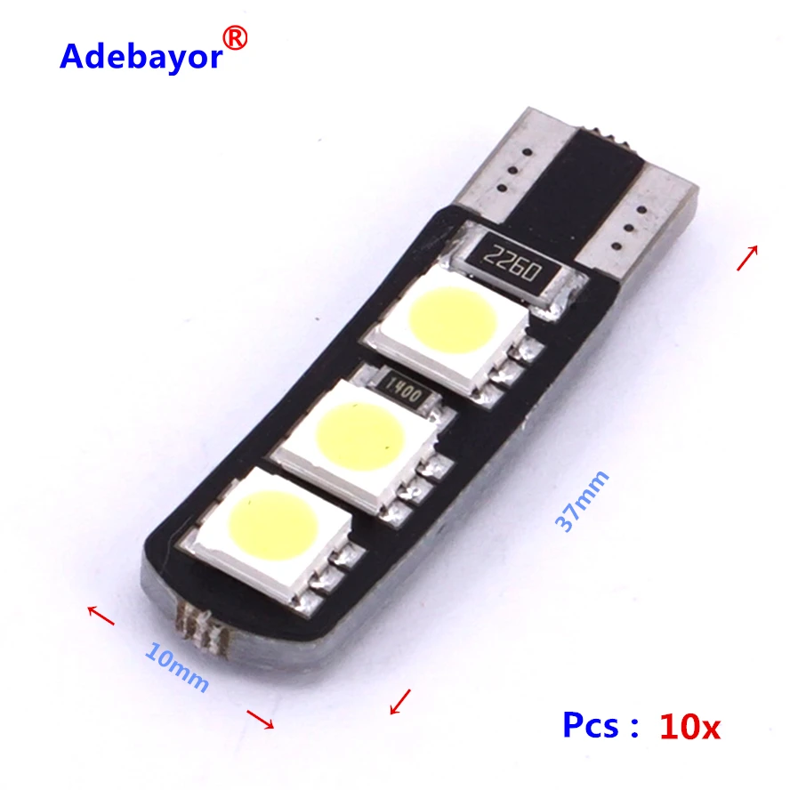 10 x T10 W5W 194 5050 6 LED canbus показывает широкие фары DRL Автомобильные дневные ходовые огни