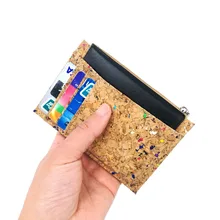 Hot Portugal Natural Cork Mini Card Wallet Classic Design Vegan Slim Coin Purse