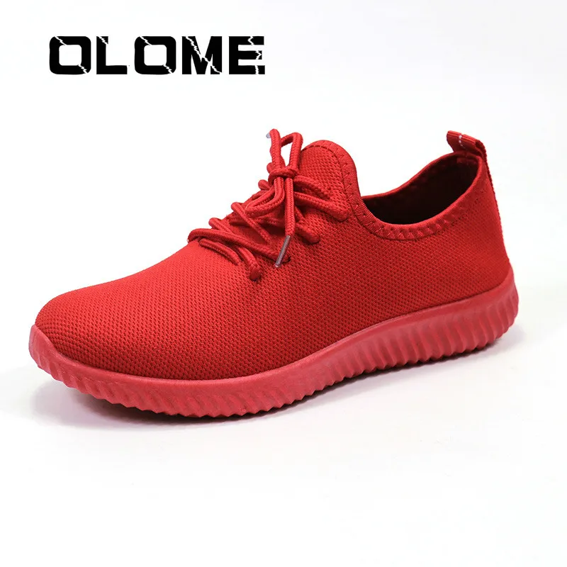 Женские кроссовки на танкетке Olome черные или Красные платформе с сеточкой весну