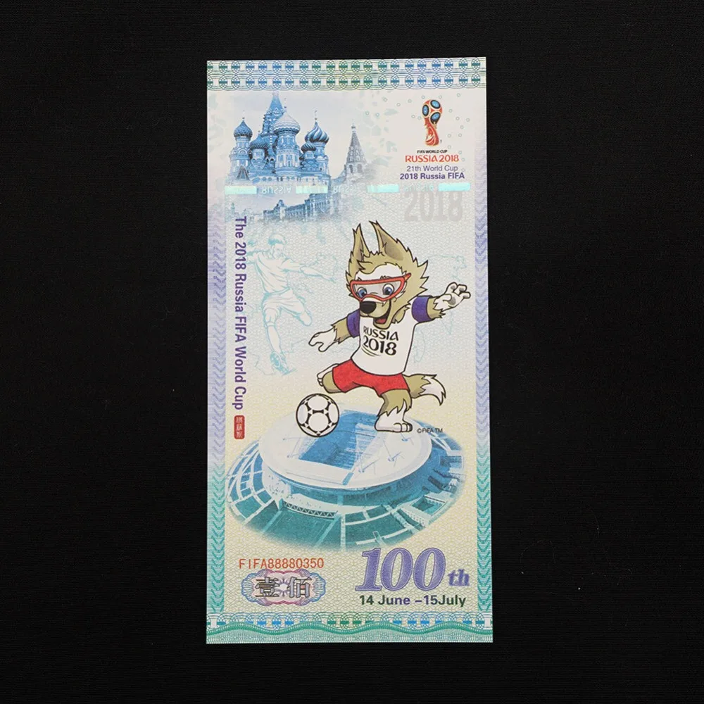 Шт. 10 шт. Лидер продаж цвет России волк банкноты Кубок мира 100 рублей бумажные