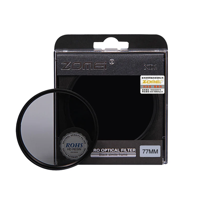 ZOMEI HIGH Quality Neutral Density filtro ND2 ND4 ND8 Filter for Canon Nikon Sony Pentax Camera Lens 52/55/58/62/67/72/77/82mm |