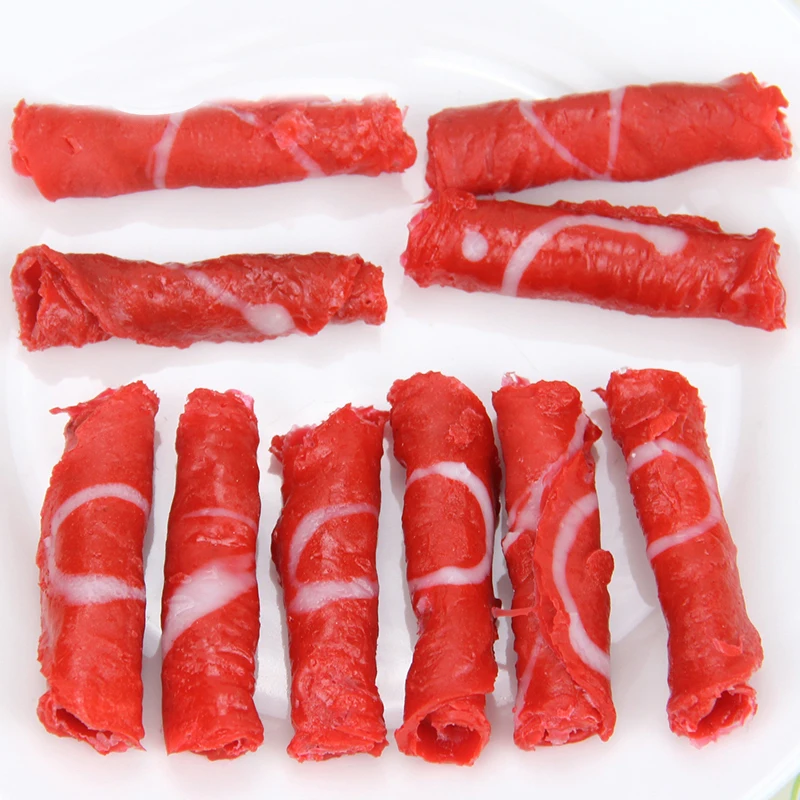 

050 Simulated food model PVC simulated mutton rolls fake beef slices 6.8*2CM