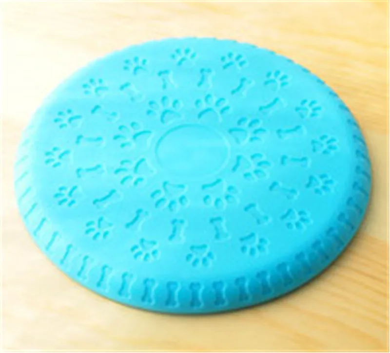 Footprint Blue Новинка,, летающая тарелка для домашних животных, TPR, Мягкая интерактивная игрушка для собак, обучающая жевательная игрушка для собак, игрушки для экстренных ситуаций на открытом воздухе, миска для домашних животных - Цвет: Footprint Blue