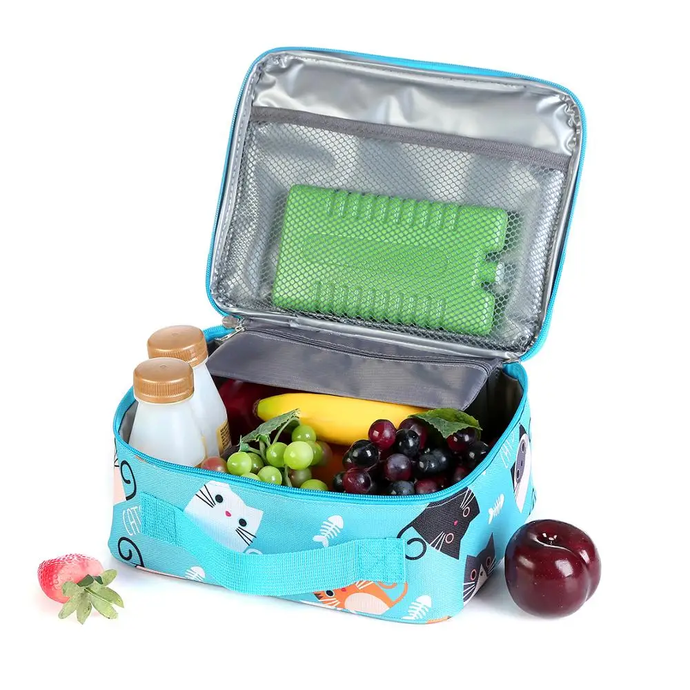 Милый Кот изолированные Переносные сумки для обедов женщин детей мужчин