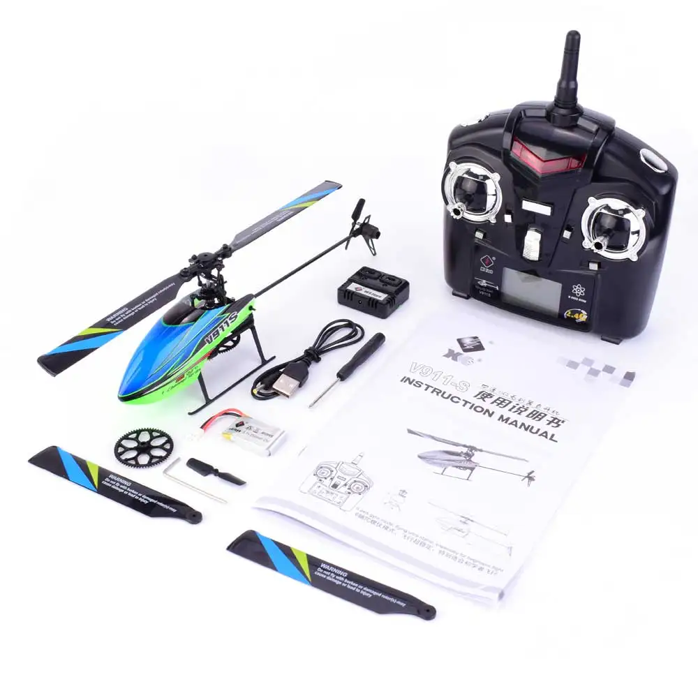 

WLtoys V911S 2.4G 4CH 6-Aixs Gyro Single Blade Flybarless Mini RC Helicopter Aircraft RC Plane With Remote Controller