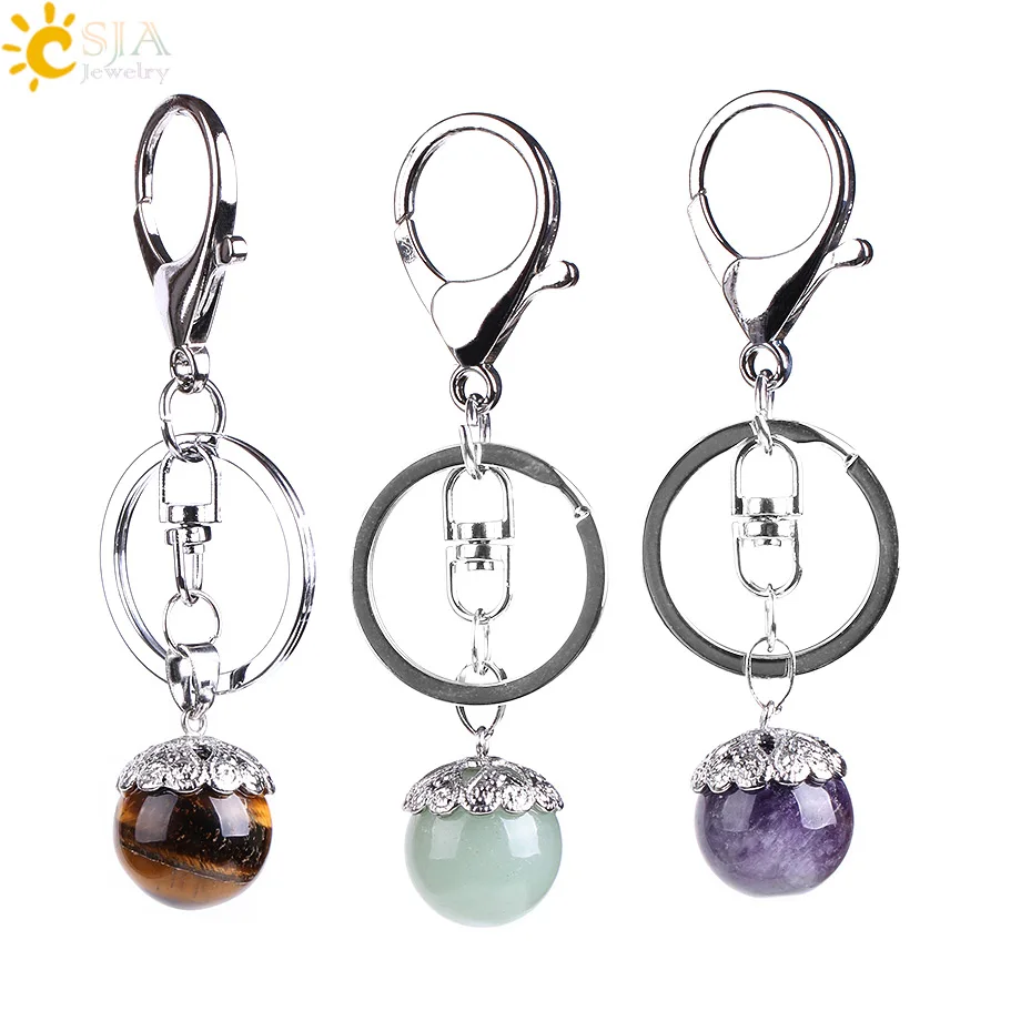 CSJA брелок для автомобиля из натурального камня опал лазурит розовый кварцевый