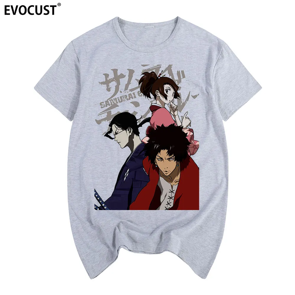 Хлопковая мужская футболка Samurai Champloo новая модная женская унисекс|Мужские