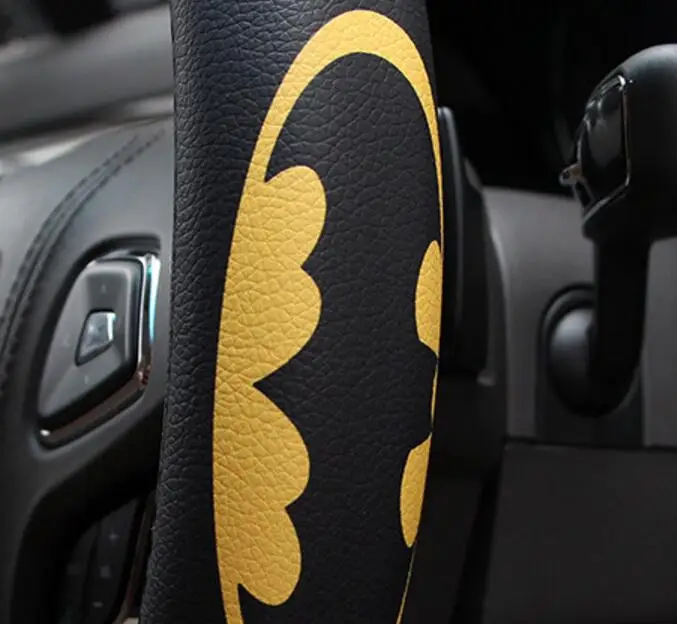 Кожаный руль стиль автомобиля с капитаном Америкой крышка рулевого колеса и