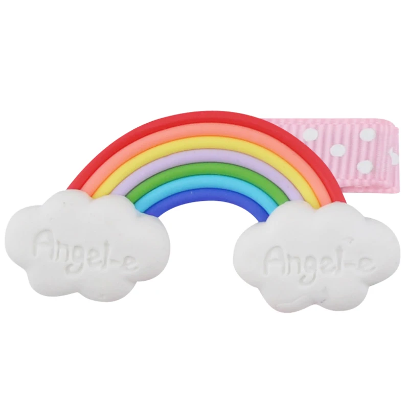 

8PCS Hair Clips Summer Style Fashion Rainbow Hairpins Girls Hair Accessories Clip Hairpin Barrette Rubber Gum For Kids Cute Gift