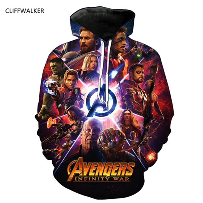 Dropshipping Autumn Sweatshirts Avengers 3D Printing Hoodies For Men's Women's Long Sleeve Pocket Hooded Pullovers Tops | Мужская
