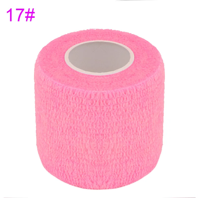 Fluorescence Pink 18 цветов, цветная защитная лента для колена, Спортивная эластичная повязка, самоклеящаяся лента для пальцев, лодыжки, ладони, поддержки плеч - Цвет: Fluorescence Pink