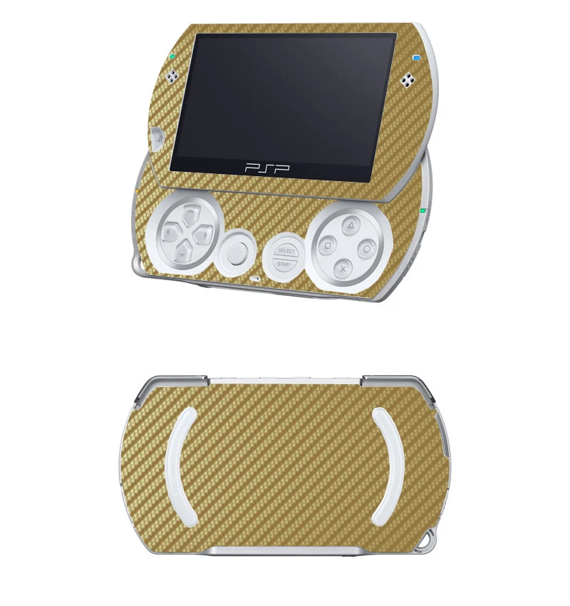 Золотая углеродная волоконная виниловая наклейка защитная пленка для Sony PSP GO