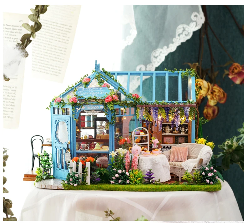 Cutebee DIY миниатюрный дом с мебели светодиодный чехол для пыли с музыкальным покрытием модель строительные блоки игрушки для детей Casa De Boneca A68