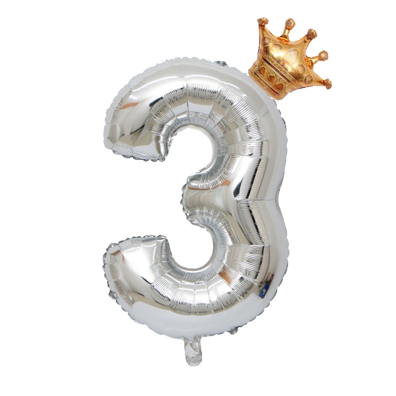 2 шт./компл. 32 дюйма с серебряными цифрами воздушные шары из фольги для детского