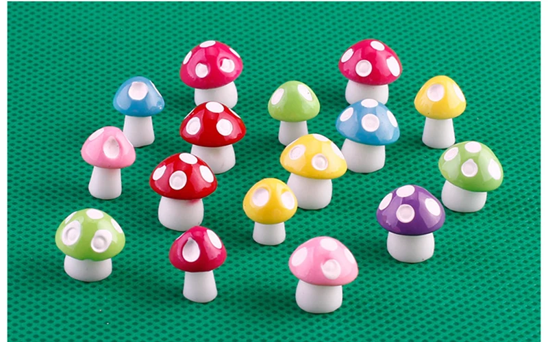20pcs/set Cute DIY Resin Fairy Garden Craft Decoration Miniature Micro Gnome Terrarium House Mediterranean Mushroom Cast | Дом и сад