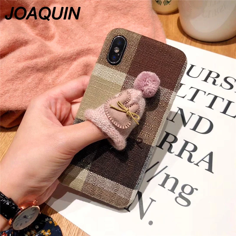 Рождественский подарок вязаная шапка чехол для телефона iPhone 6 6s 7 8 Plus милый